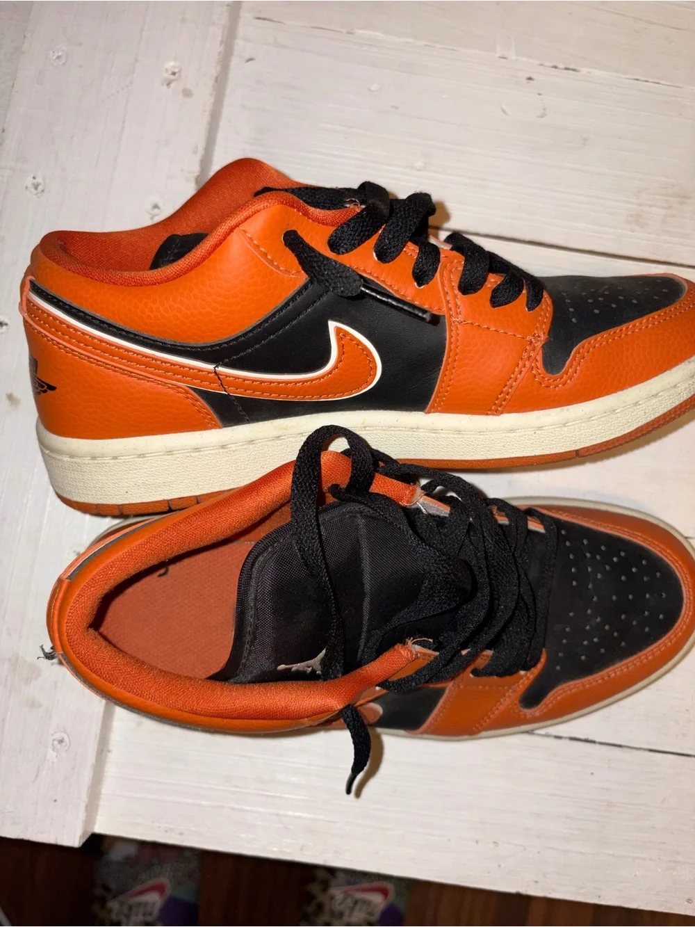 Jordan Low-Top Sneakers in Orange and Black